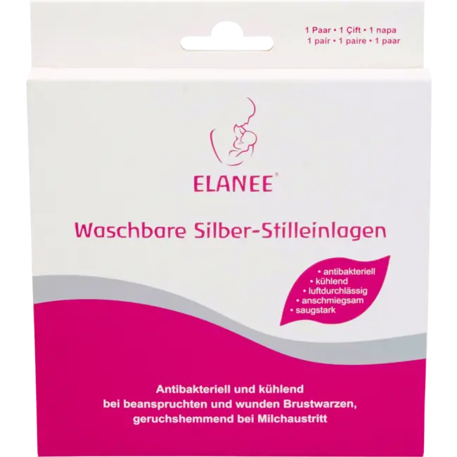 Elanee Zoogkompressen Zilver Wasbaar 2 St