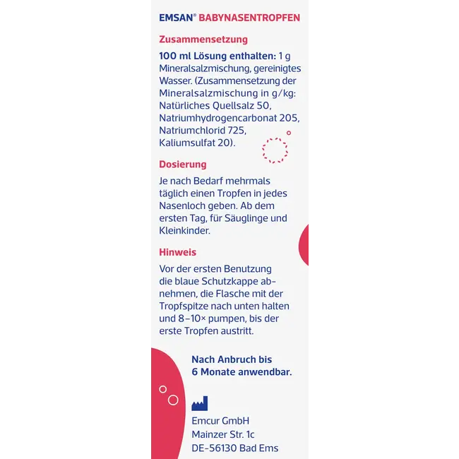 Emsan Neusdruppels Voor Baby 's En Peuters 20 ml