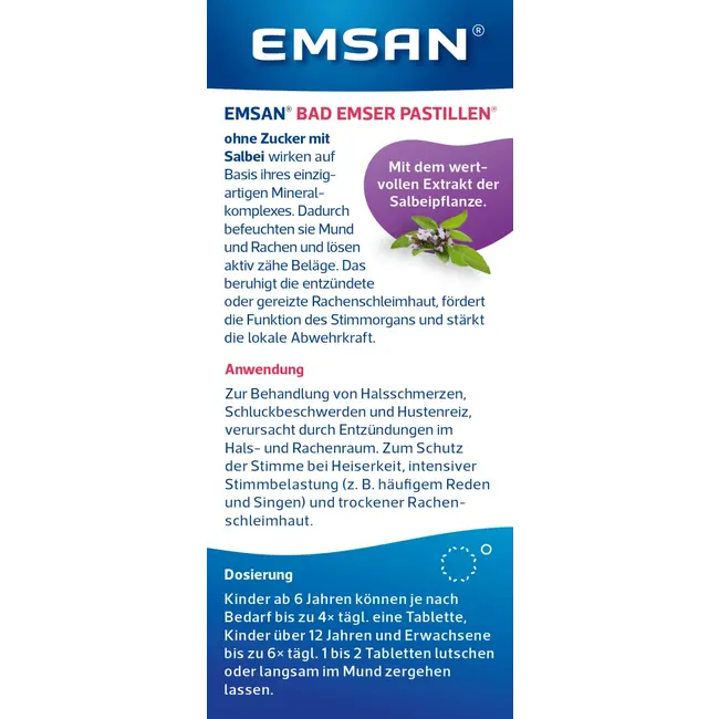 Emsan Keelpastilles Met Salie 30 St