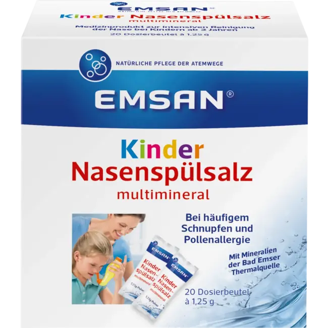 Emsan Nasaal Spoelzout (20x1,25 G) Sachet Voor Kinderen 20 St