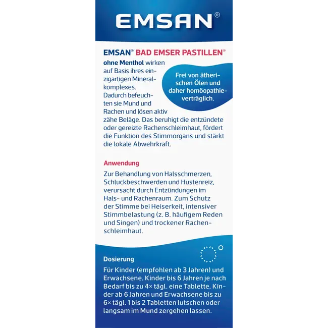 Emsan Keelpastilles Zonder Menthol 30 St