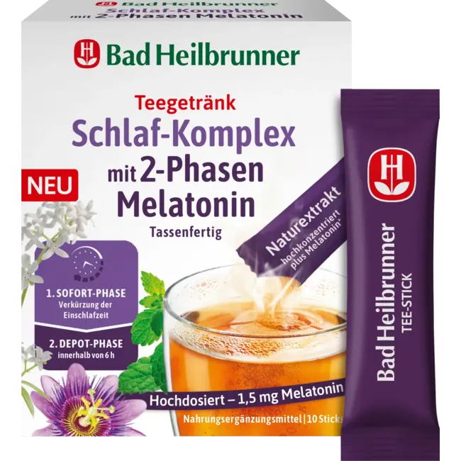 Bad Heilbrunner Kruidenthee Slaapcomplex Met 2-fasen Melatonine (10 Stuks) 10 g