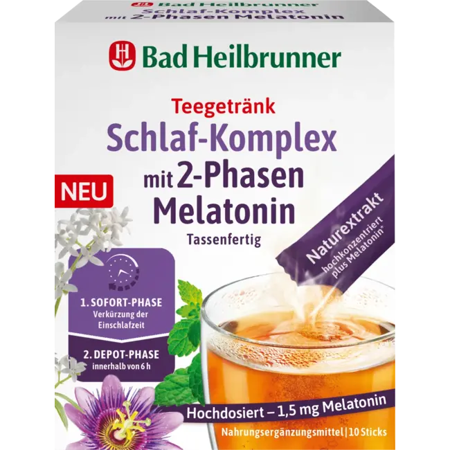 Bad Heilbrunner Kruidenthee Slaapcomplex Met 2-fasen Melatonine (10 Stuks) 10 g