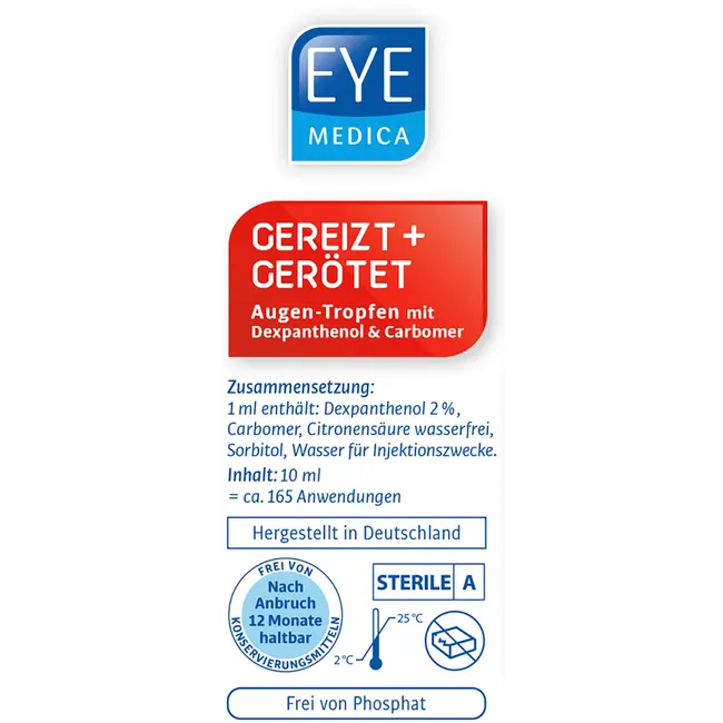 EYE MEDICA Oogdruppels Geïrriteerd en rood 10 ml