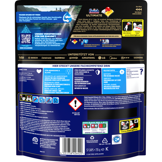 Finish Vaatwastabletten Ultimate Citrus All In 1 57 St