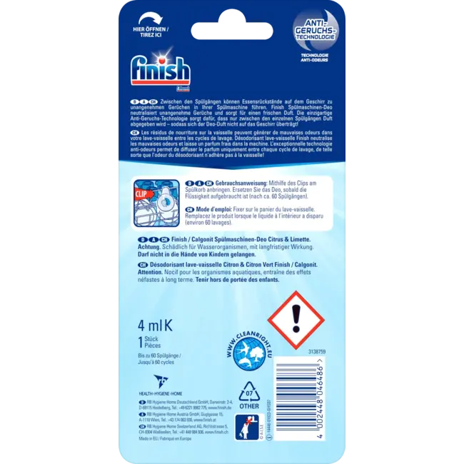 Finish Vaatwasser Deodorant Citrus & Limoen 1 St