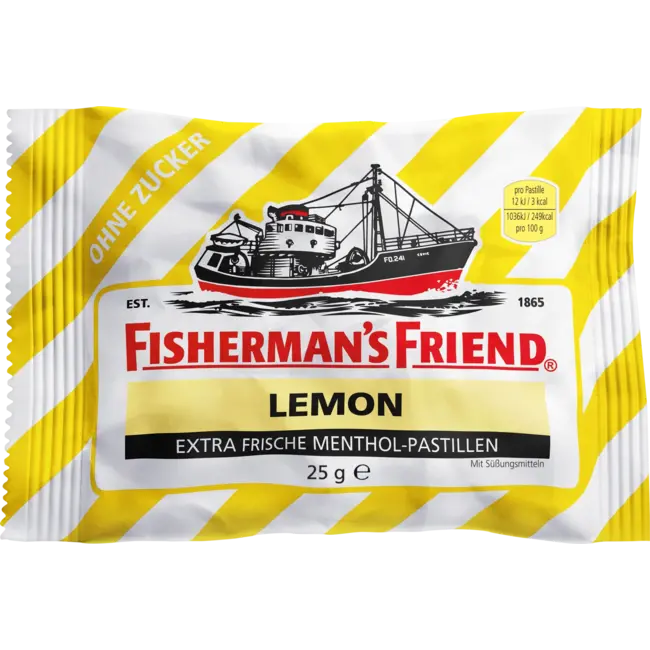 Fisherman's Friend Pastilles, Lemon, Citroen, Suikervrij 25 g