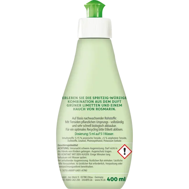 fit Afwasmiddel Limoen & Rozemarijn 400 ml