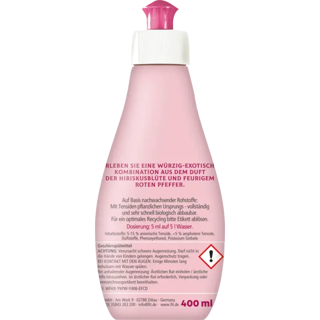 fit Afwasmiddel Hibiscus & Rode Peper 400 ml