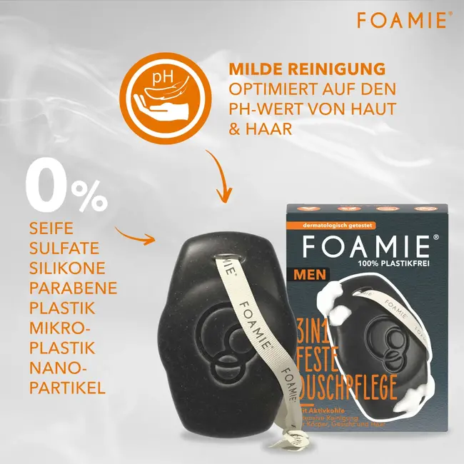 Foamie Men Vaste Douche Actieve Koolstof 90 g