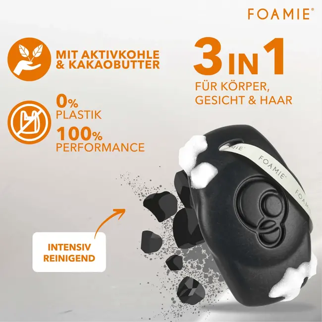 Foamie Men Vaste Douche Actieve Koolstof 90 g