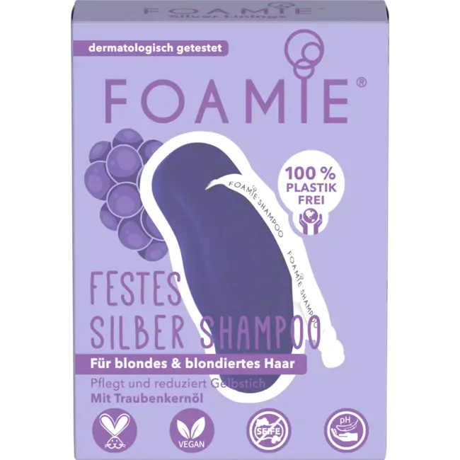 Foamie Stevige Shampoo Zilver Voor Blond & Geblondeerd Haar 80 g