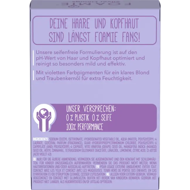 Foamie Stevige Shampoo Zilver Voor Blond & Geblondeerd Haar 80 g