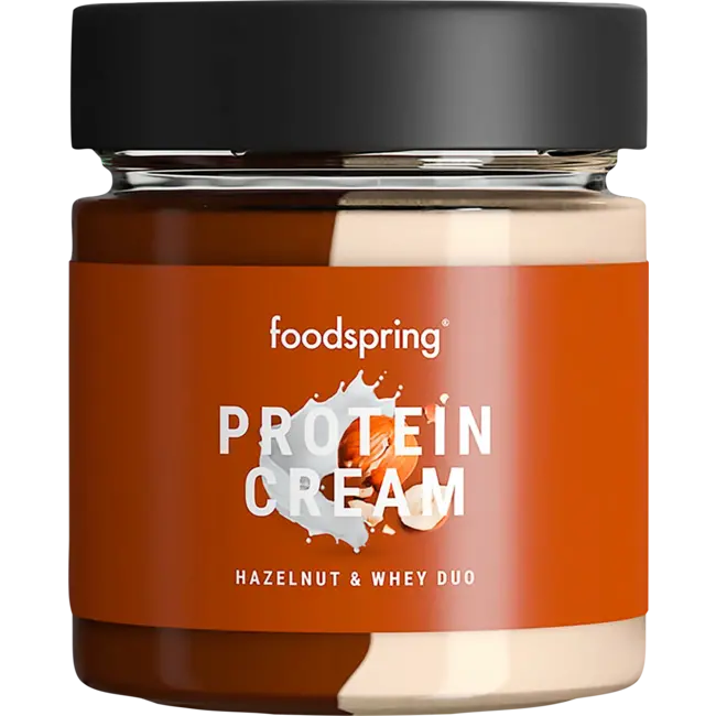 foodspring Brotaufstrich, Protein Cream Duo Hazelnut & Whey Duo 200 g