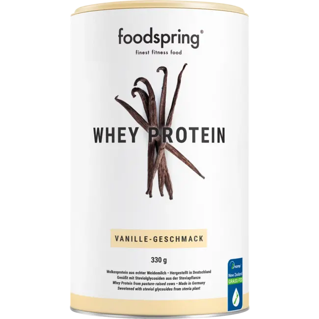 foodspring Whey Proteinpulver, Vanille Geschmack 330 g