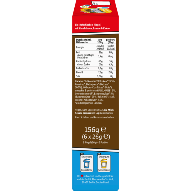 Freche Freunde Kindersnack Fruitreep Banaan & Cacao, Vanaf 3 Jaar (6 X 26 G) 156 g