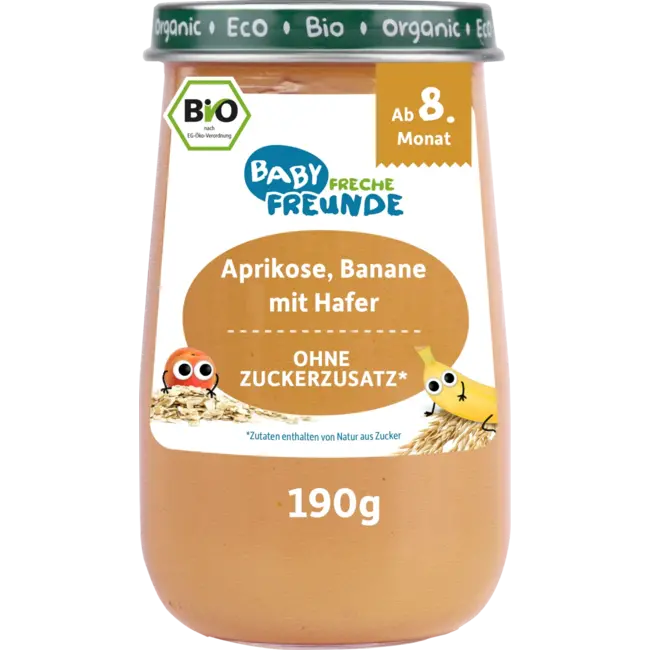 Freche Freunde Fruit En Granen Abrikoos, Banaan Met Haver Vanaf De 8e Maand 190 g