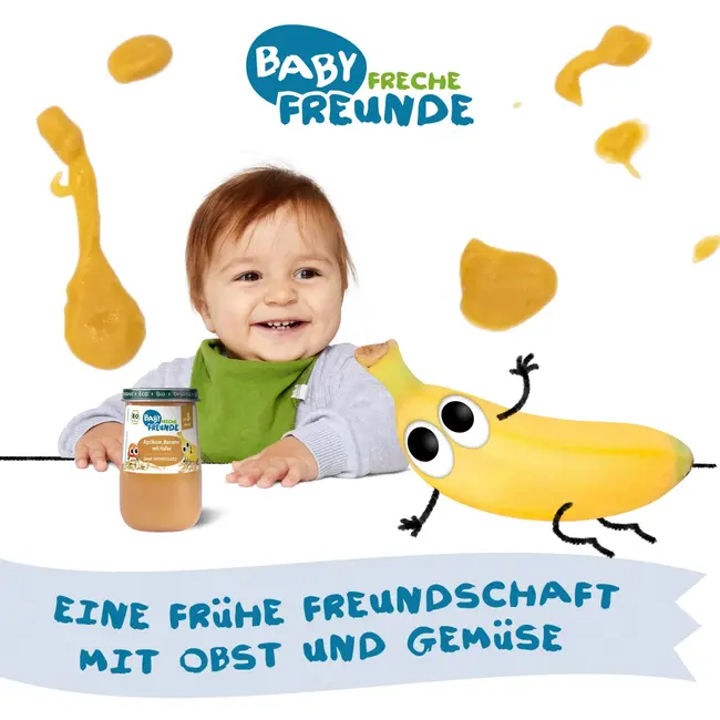 Freche Freunde Fruit En Granen Abrikoos, Banaan Met Haver Vanaf De 8e Maand 190 g