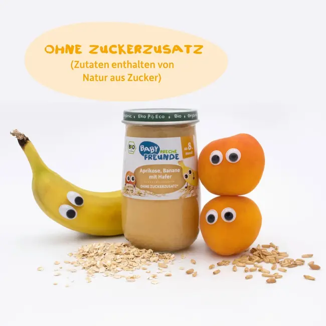 Freche Freunde Fruit En Granen Abrikoos, Banaan Met Haver Vanaf De 8e Maand 190 g