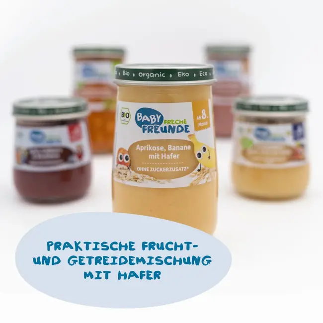 Freche Freunde Fruit En Granen Abrikoos, Banaan Met Haver Vanaf De 8e Maand 190 g