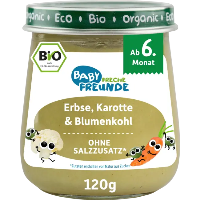 Freche Freunde Groente Erwt, Wortel & Bloemkool Vanaf 6 Maanden 120 g
