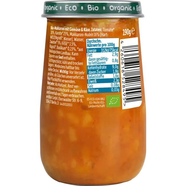 Freche Freunde Menu Macaroni Met Tomaat & Wortel 190 g