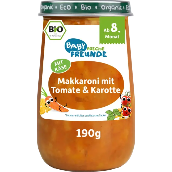 Freche Freunde Menu Macaroni Met Tomaat & Wortel 190 g