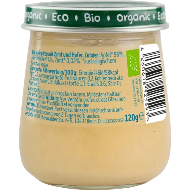 Freche Freunde Avondpap Appel, Kaneel Met Haver, Vanaf De 8e Maand 120 g