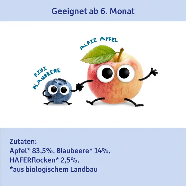 Freche Freunde Avondpap Appel, Bosbes Met Haver, Vanaf De 6e Maand 120 g