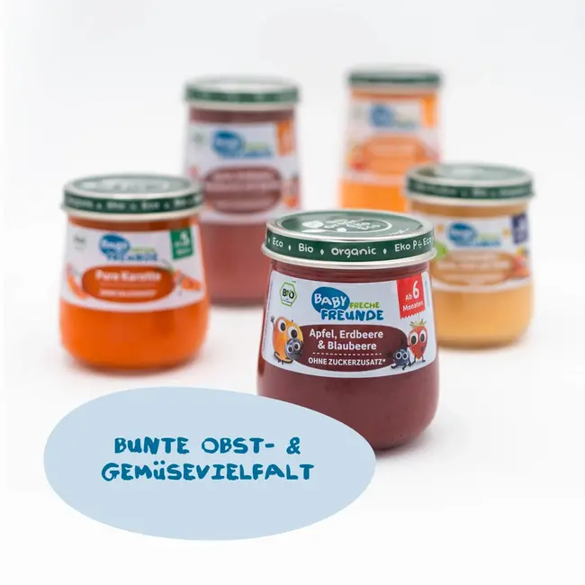 Freche Freunde Vruchten Appel, Aardbei & Bosbes, Vanaf De 6e Maand 120 g