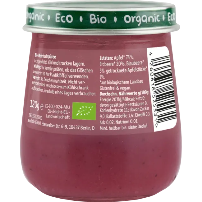 Freche Freunde Vruchten Appel, Aardbei & Bosbes, Vanaf De 6e Maand 120 g