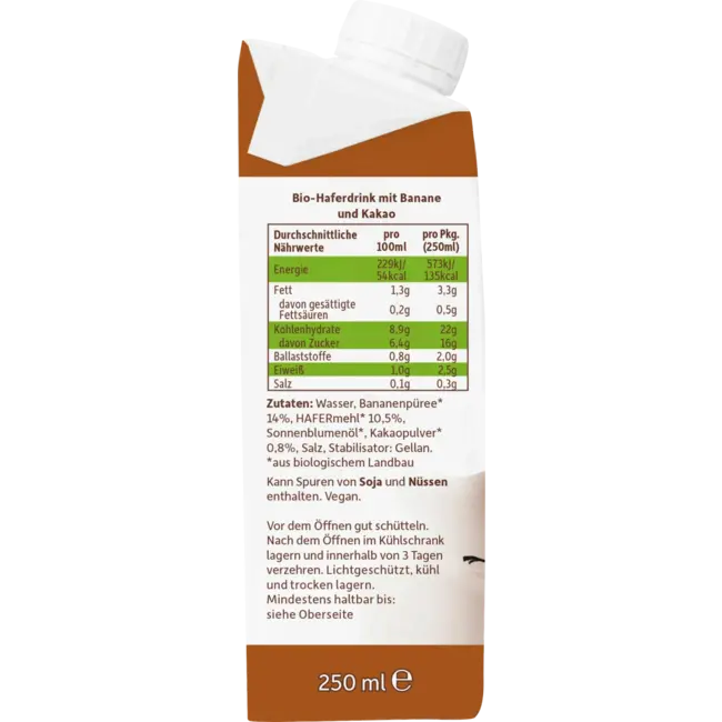 Freche Freunde Haferdrink Bananen & Cacao 250 ml