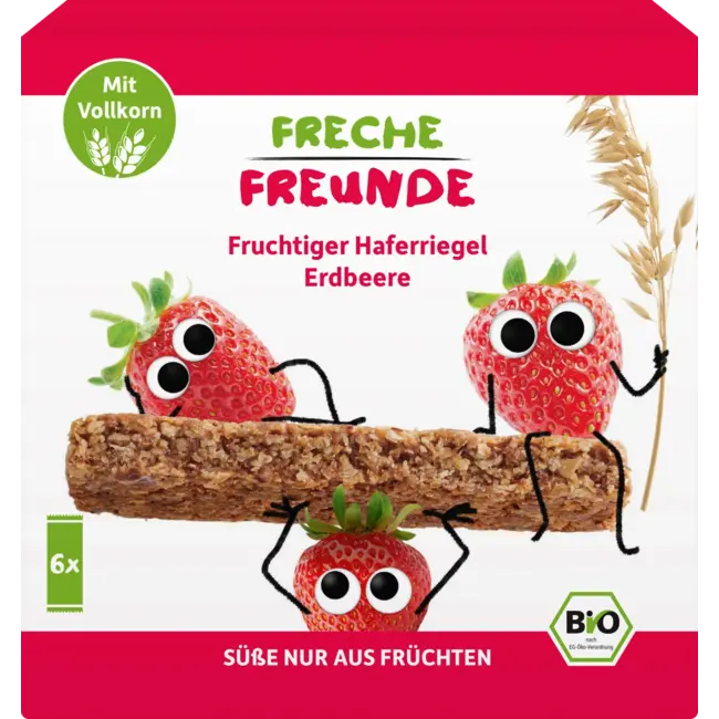 Freche Freunde Fruitreep Haver Aardbei, Vanaf 3 Jaar, (6x30 G) 180 g