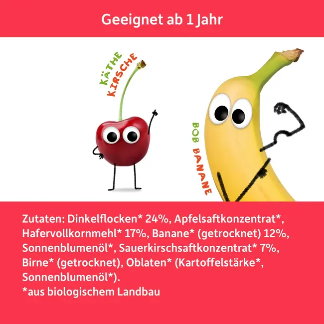 Freche Freunde Fruitreep Banaan & Kers, Vanaf 1 Jaar (4x23 G) 92 g