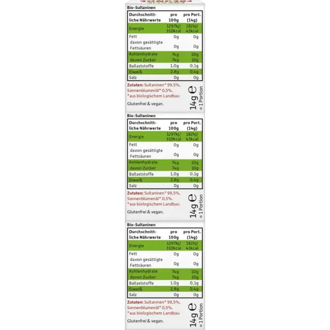Freche Freunde Kindersnack Rosinchen (3x14 G) 42 g