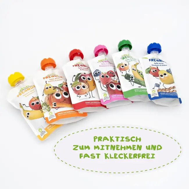 Freche Freunde Quetschie 100% Appel, Bosbes, Aalbes & Braambes Vanaf 1 Jaar 100 g