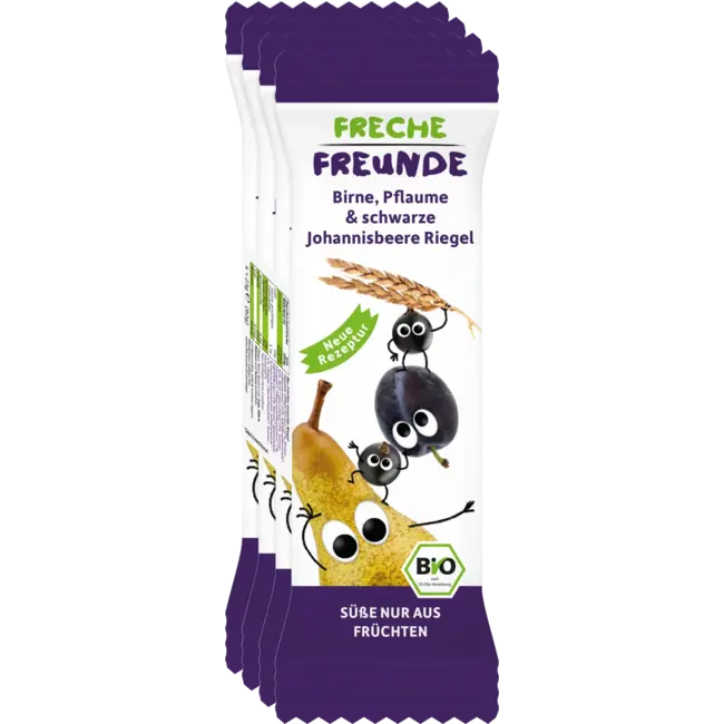 Freche Freunde Fruitreep Met Granen Peer, Pruim & Braambes Vanaf 1 Jaar, 4x23g 92 g