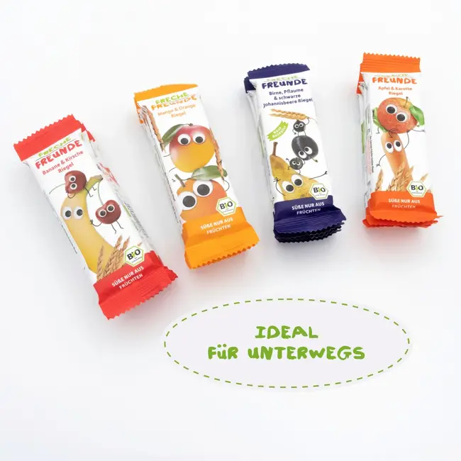 Freche Freunde Fruitreep Met Granen Peer, Pruim & Braambes Vanaf 1 Jaar, 4x23g 92 g