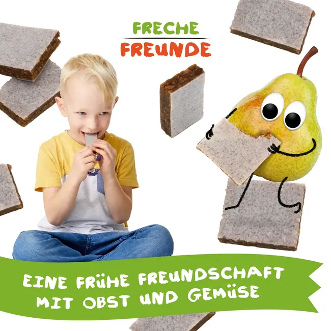 Freche Freunde Fruitreep Met Granen Peer, Pruim & Braambes Vanaf 1 Jaar, 4x23g 92 g