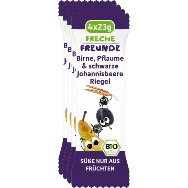 Freche Freunde Fruitreep Met Granen Peer, Pruim & Braambes Vanaf 1 Jaar, 4x23g 92 g