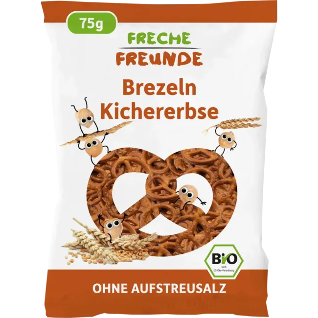 Freche Freunde Kindersnack Ondeugende Pretzels Kikkererwten 75 g
