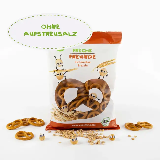 Freche Freunde Kindersnack Ondeugende Pretzels Kikkererwten 75 g
