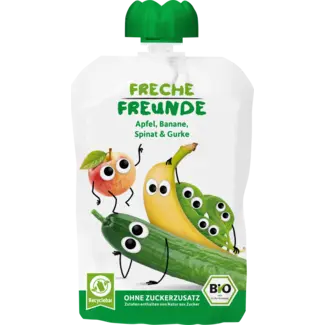 Freche Freunde Freche Freunde Knijp 100% Appel, Banaan, Spinazie & Komkommer Vanaf 1 Jaar