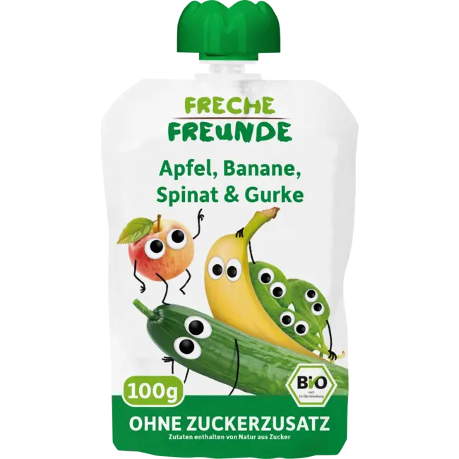 Freche Freunde Knijp 100% Appel, Banaan, Spinazie & Komkommer Vanaf 1 Jaar 100 g