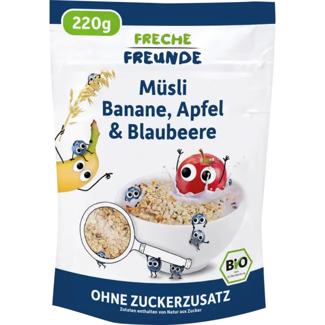 Freche Freunde Kindermuesli Banaan, Appel & Bosbes Vanaf 1 Jaar 200 g