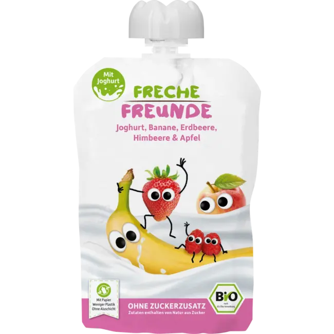 Freche Freunde Quetschie Aardbei & Framboos In Yoghurt Vanaf 1 Jaar 100 g