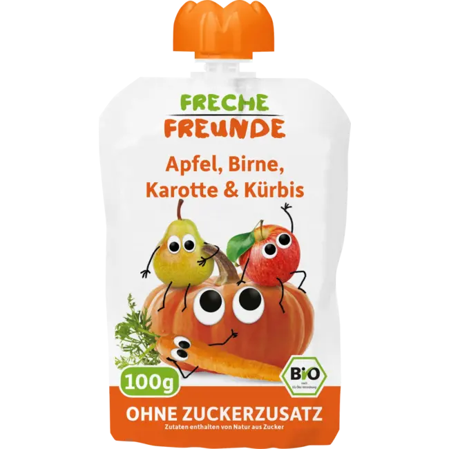 Freche Freunde Knijp 100% Appel, Peer, Wortel & Pompoen Vanaf 1 Jaar 100 g
