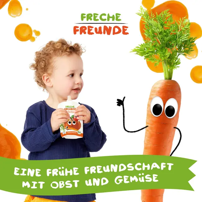 Freche Freunde Knijp 100% Appel, Peer, Wortel & Pompoen Vanaf 1 Jaar 100 g