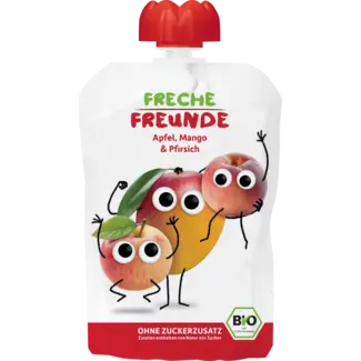 Freche Freunde Freche Freunde Quetschie 100% Appel, Mango & Perzik Vanaf 1 Jaar