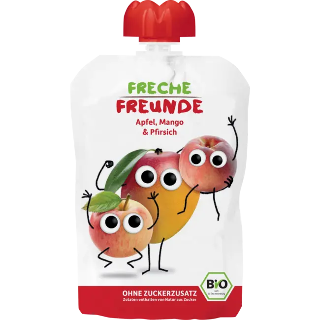 Freche Freunde Quetschie 100% Appel, Mango & Perzik Vanaf 1 Jaar 100 g